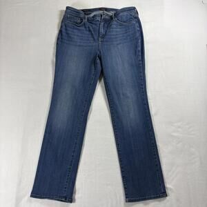 NYDJ Sheri Slim Womens Vintage Style Straight Jeans Size 12 Stretch Denim Y2K